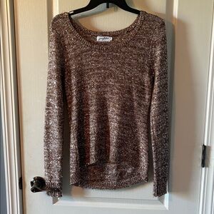 Women's Long Sleeve Knit Top - Pinkish/Brown